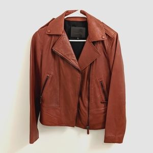 Massimo Dutti Biker Leather Jacket